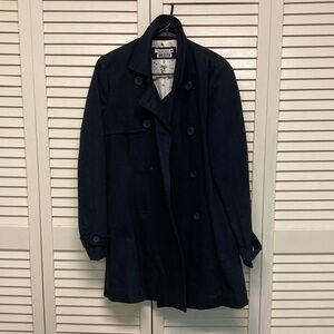 Quiksilver Navy Double-breasted Trench